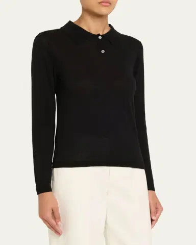 STILL HERE Fine-Knit Polo Sweater | Thumbnail 4 STILL HERE Fine-Knit Polo Sweater | Thumbnail 4