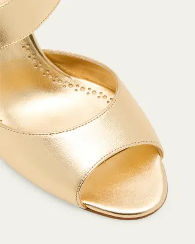 Manolo Blahnik 90mm Khiko Metallic Leather Peep-Toe Slingback Sandals | Thumbnail 3 Manolo Blahnik 90mm Khiko Metallic Leather Peep-Toe Slingback Sandals | Thumbnail 3