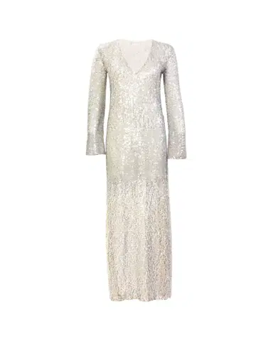 Silvia Tcherassi Nico Sequined Mesh Long-Sleeve Maxi Dress | Thumbnail 1