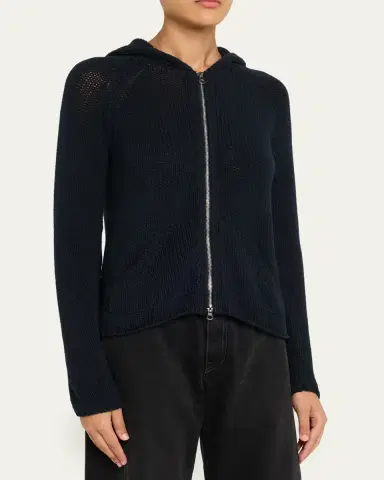 STILL HERE Bear Hooded Zip-Up Sweater | Thumbnail 4