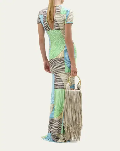 Silvia Tcherassi Yara Abstract-Print Short-Sleeve Maxi Dress | Thumbnail 3 Silvia Tcherassi Yara Abstract-Print Short-Sleeve Maxi Dress | Thumbnail 3