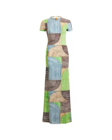 Silvia Tcherassi Yara Abstract-Print Short-Sleeve Maxi Dress | Thumbnail 1 Silvia Tcherassi Yara Abstract-Print Short-Sleeve Maxi Dress | Thumbnail 1