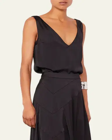 OFFICINE GÉNÉRALE Liana Sleeveless Satin Viscose Top | Thumbnail 5