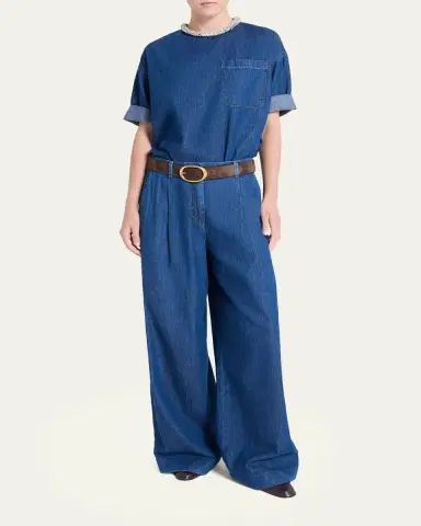 TWP Ex T in Denim Shirting with Crystal Collar | Thumbnail 2 TWP Ex T in Denim Shirting with Crystal Collar | Thumbnail 2