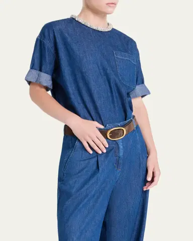 TWP Ex T in Denim Shirting with Crystal Collar | Thumbnail 4 TWP Ex T in Denim Shirting with Crystal Collar | Thumbnail 4