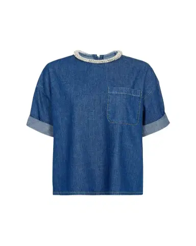 TWP Ex T in Denim Shirting with Crystal Collar | Thumbnail 1 TWP Ex T in Denim Shirting with Crystal Collar | Thumbnail 1
