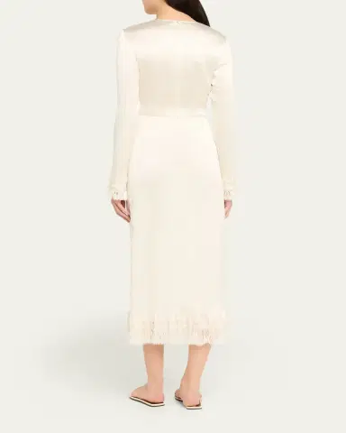 FFORME Mina Frayed Edge Long-Sleeve Midi Dress | Thumbnail 3 FFORME Mina Frayed Edge Long-Sleeve Midi Dress | Thumbnail 3
