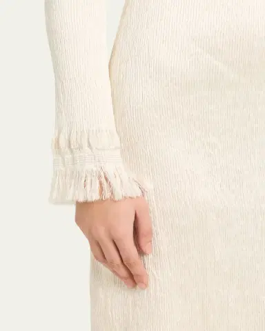 FFORME Mina Frayed Edge Long-Sleeve Midi Dress | Thumbnail 5 FFORME Mina Frayed Edge Long-Sleeve Midi Dress | Thumbnail 5