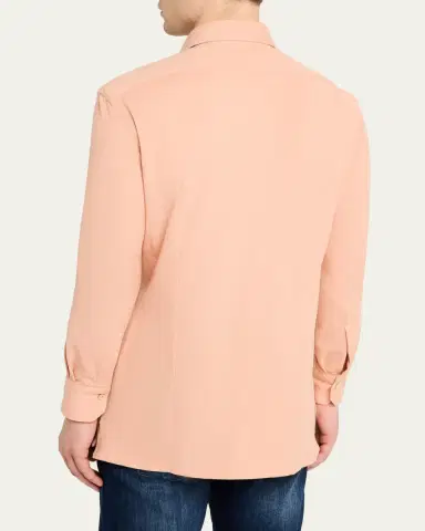 Kiton Men's Nerano Cotton Pique Button-Down Shirt | Thumbnail 3 Kiton Men's Nerano Cotton Pique Button-Down Shirt | Thumbnail 3