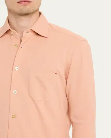Kiton Men's Nerano Cotton Pique Button-Down Shirt | Thumbnail 5 Kiton Men's Nerano Cotton Pique Button-Down Shirt | Thumbnail 5