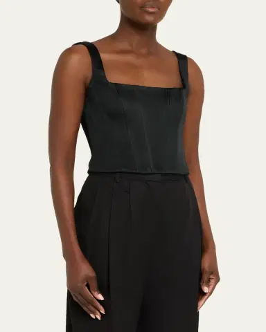 ALICE + OLIVIA Lilianna Satin Corset Top | Thumbnail 4