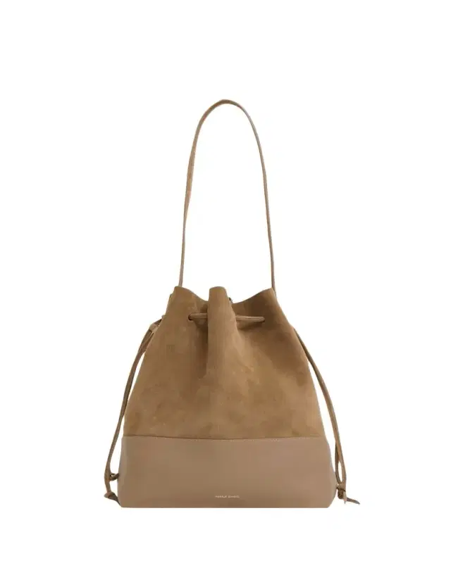 Cabas Suede & Leather Bucket Shoulder Bag