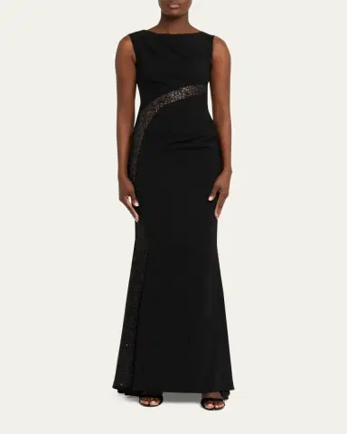 Talbot Runhof Lace-Inset Sleeveless Trumpet Evening Gown | Thumbnail 2 Talbot Runhof Lace-Inset Sleeveless Trumpet Evening Gown | Thumbnail 2