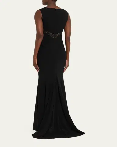 Talbot Runhof Lace-Inset Sleeveless Trumpet Evening Gown | Thumbnail 3 Talbot Runhof Lace-Inset Sleeveless Trumpet Evening Gown | Thumbnail 3