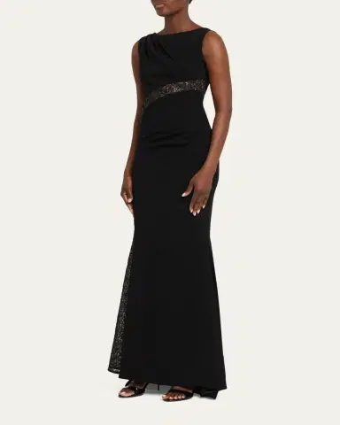 Talbot Runhof Lace-Inset Sleeveless Trumpet Evening Gown | Thumbnail 4 Talbot Runhof Lace-Inset Sleeveless Trumpet Evening Gown | Thumbnail 4