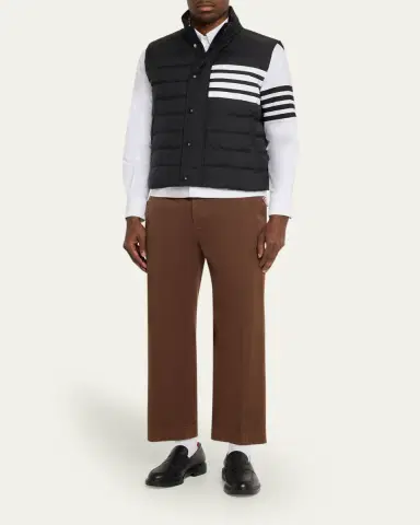 Thom Browne Men's Shiny Ripstop 4-Bar Down Vest | Thumbnail 2