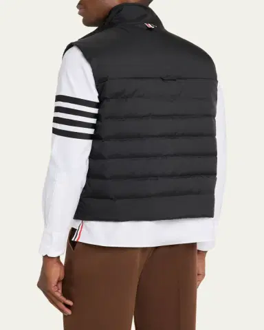 Thom Browne Men's Shiny Ripstop 4-Bar Down Vest | Thumbnail 3