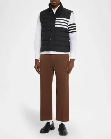 Thom Browne Men's Shiny Ripstop 4-Bar Down Vest | Thumbnail 6