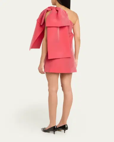 BERNADETTE Winnie Bow One-Shoulder Taffeta Mini Dress | Thumbnail 3 BERNADETTE Winnie Bow One-Shoulder Taffeta Mini Dress | Thumbnail 3