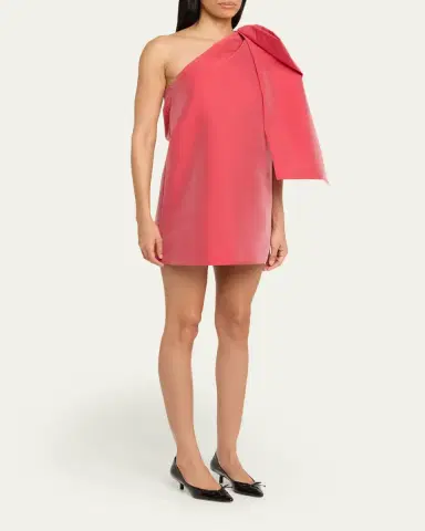 BERNADETTE Winnie Bow One-Shoulder Taffeta Mini Dress | Thumbnail 4 BERNADETTE Winnie Bow One-Shoulder Taffeta Mini Dress | Thumbnail 4