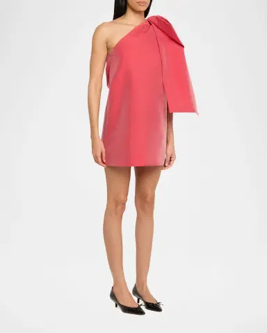 BERNADETTE Winnie Bow One-Shoulder Taffeta Mini Dress | Thumbnail 8 BERNADETTE Winnie Bow One-Shoulder Taffeta Mini Dress | Thumbnail 8