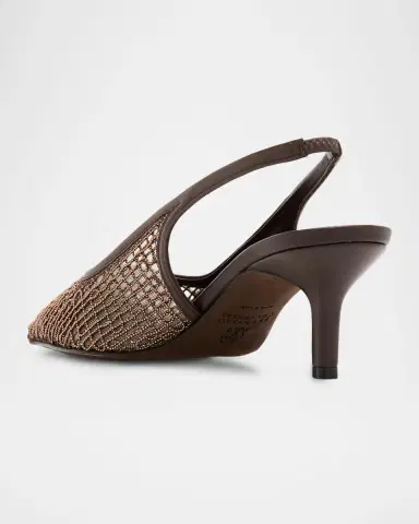 Brunello Cucinelli 55mm Monili Suede-Trimmed Slingback Pumps | Thumbnail 2 Brunello Cucinelli 55mm Monili Suede-Trimmed Slingback Pumps | Thumbnail 2