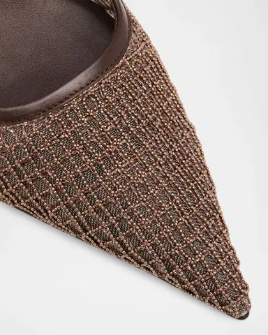 Brunello Cucinelli 55mm Monili Suede-Trimmed Slingback Pumps | Thumbnail 3 Brunello Cucinelli 55mm Monili Suede-Trimmed Slingback Pumps | Thumbnail 3