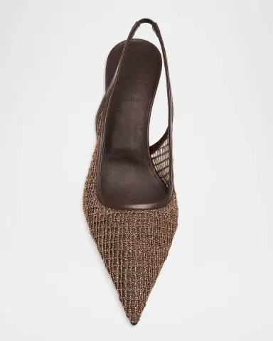 Brunello Cucinelli 55mm Monili Suede-Trimmed Slingback Pumps | Thumbnail 4 Brunello Cucinelli 55mm Monili Suede-Trimmed Slingback Pumps | Thumbnail 4