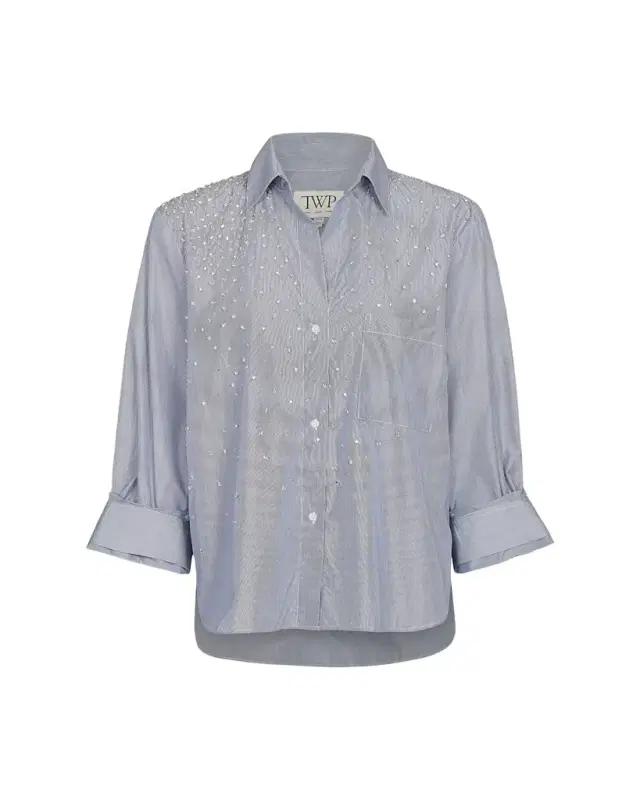 Next Morning Shirt with Crystals in Baroness Stripe