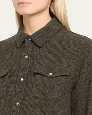 God’s True Cashmere Sable Solid Cashmere Flannel Shirt | Thumbnail 5 God’s True Cashmere Sable Solid Cashmere Flannel Shirt | Thumbnail 5