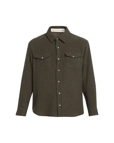 God’s True Cashmere Sable Solid Cashmere Flannel Shirt | Thumbnail 1 God’s True Cashmere Sable Solid Cashmere Flannel Shirt | Thumbnail 1