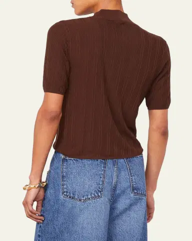 Officine Generale Laya Mock-Neck Lyocell and Wool Knit Sweater | Thumbnail 3