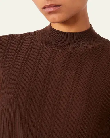 Officine Generale Laya Mock-Neck Lyocell and Wool Knit Sweater | Thumbnail 5