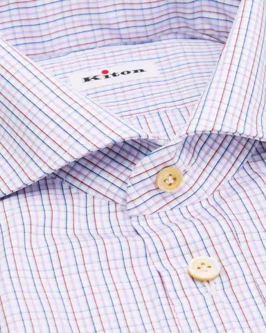Kiton Men's Cotton Graph Check Classic-Fit Dress Shirt | Thumbnail 2