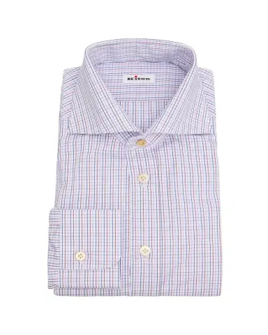 Kiton Men's Cotton Graph Check Classic-Fit Dress Shirt | Thumbnail 1