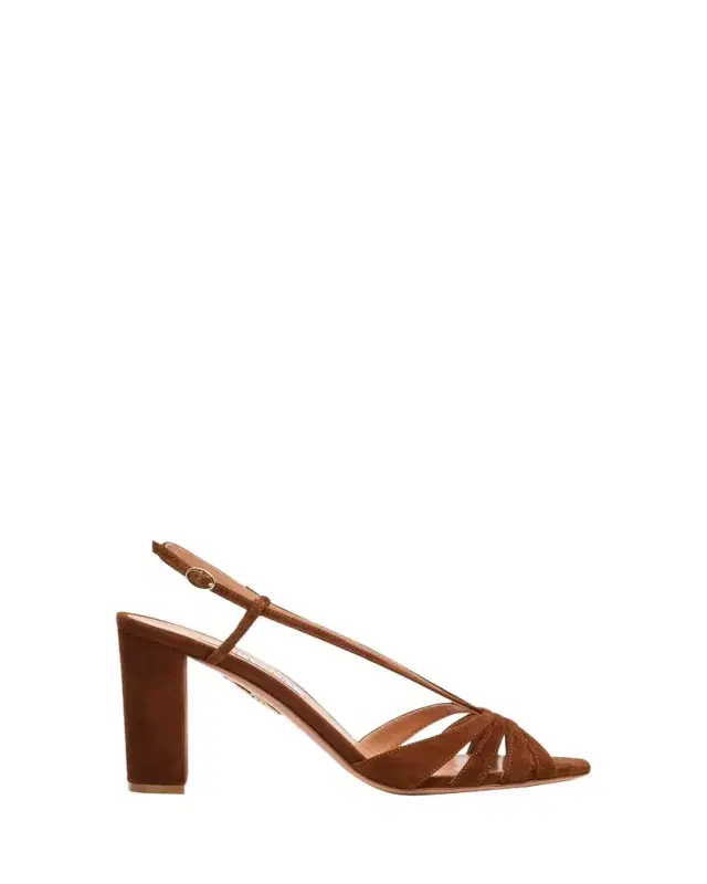 85mm Aimee Suede Block-Heel Sandals
