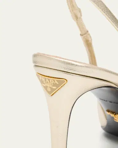 Prada 90mm Saffiano Metallic Leather Slingback Pumps | Thumbnail 5 Prada 90mm Saffiano Metallic Leather Slingback Pumps | Thumbnail 5