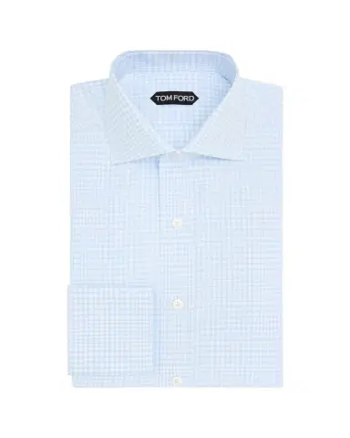 Tom Ford Men's Gingham Check Cotton Dress Shirt | Thumbnail 1 Tom Ford Men's Gingham Check Cotton Dress Shirt | Thumbnail 1