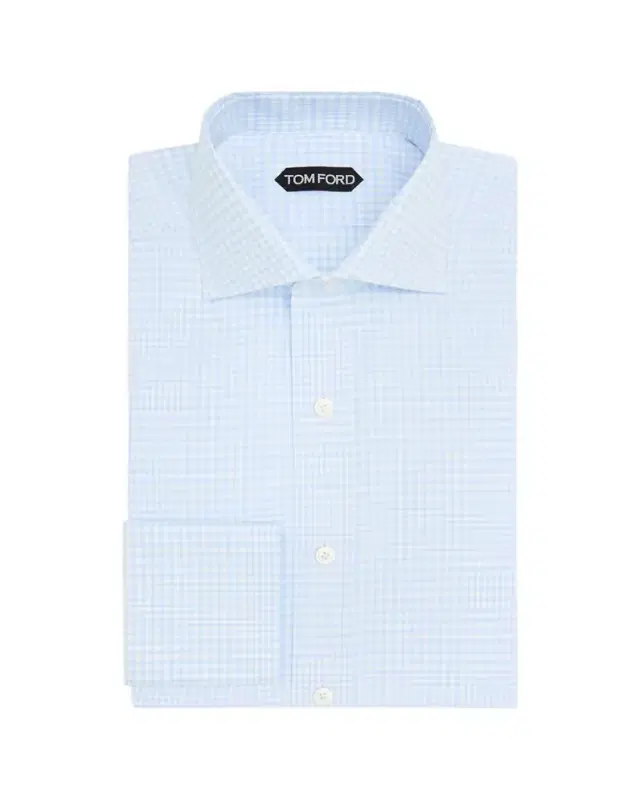 Men's Gingham Check Cotton Dress Shirt