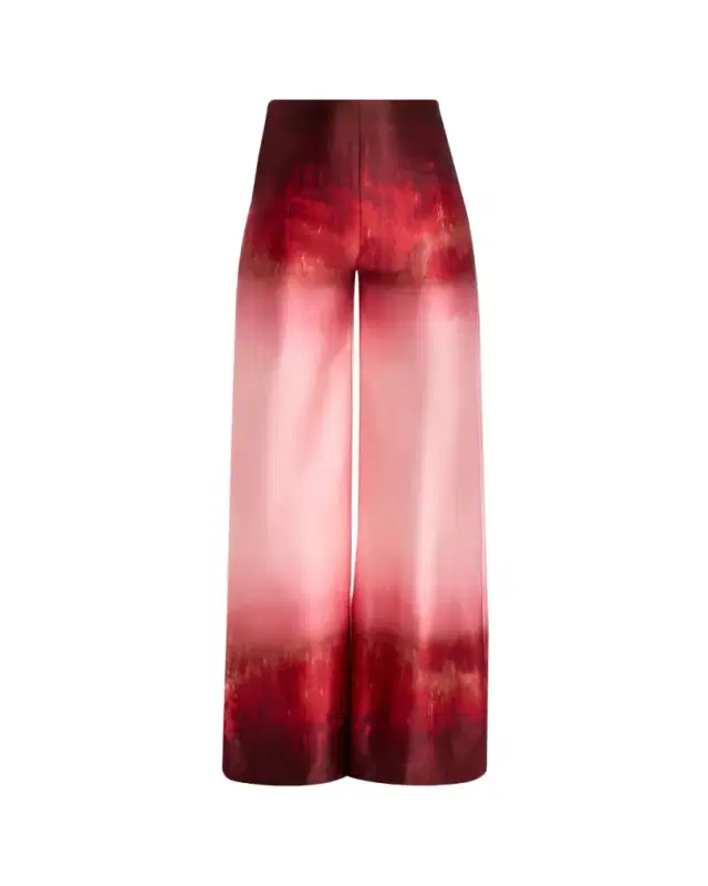 Silvia Tcherassi Andie Degrade Silk Wide-Leg Pants