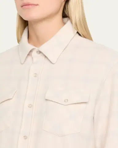 God’s True Cashmere Clarity Ombre Plaid Cashmere Flannel Shirt | Thumbnail 5