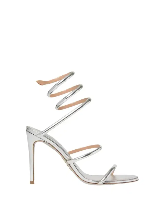 Rene Caovilla 105mm Cleo Metallic Leather Sandals