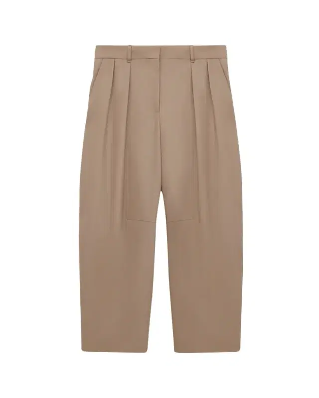 Double Pleated Wool Barrel Trousers