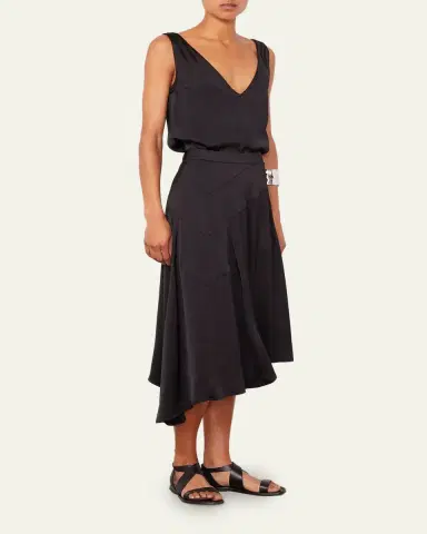 OFFICINE GÉNÉRALE Anisea Flared Asymmetric Midi Skirt | Thumbnail 2 OFFICINE GÉNÉRALE Anisea Flared Asymmetric Midi Skirt | Thumbnail 2