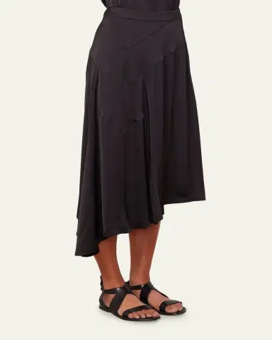OFFICINE GÉNÉRALE Anisea Flared Asymmetric Midi Skirt | Thumbnail 4 OFFICINE GÉNÉRALE Anisea Flared Asymmetric Midi Skirt | Thumbnail 4