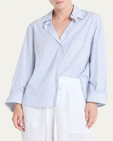 TWP Next Morning Striped Button-Front Shirt | Thumbnail 4 TWP Next Morning Striped Button-Front Shirt | Thumbnail 4