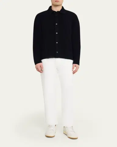 Baldassari Men's Cashmere Rib Cardigan | Thumbnail 2