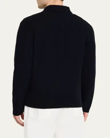 Baldassari Men's Cashmere Rib Cardigan | Thumbnail 3