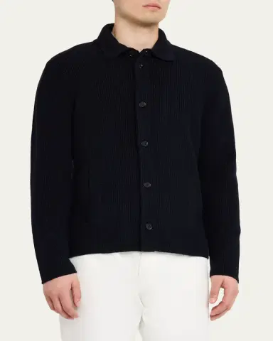 Baldassari Men's Cashmere Rib Cardigan | Thumbnail 4