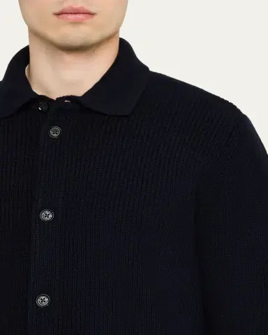 Baldassari Men's Cashmere Rib Cardigan | Thumbnail 5